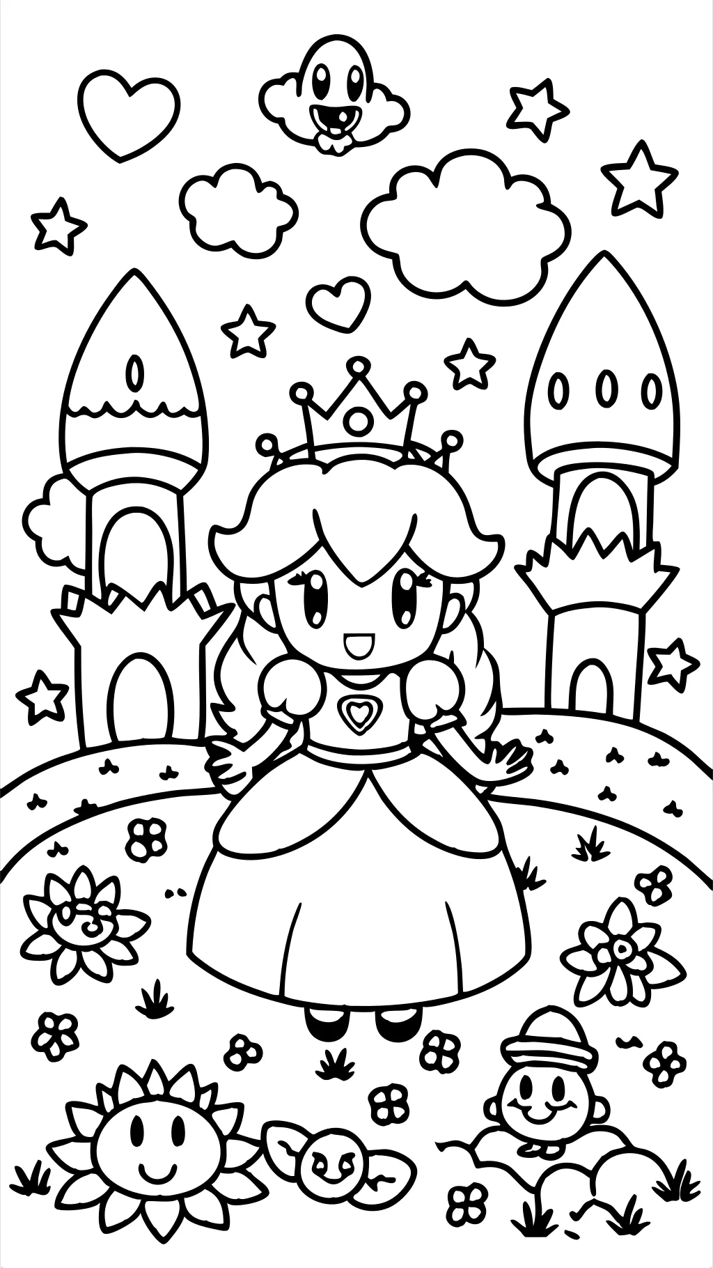 Página para colorear de princesa